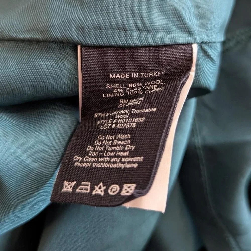 Theory Good Wool Sheath Dress Teal Green Size 10 - Picture 6 of 6
